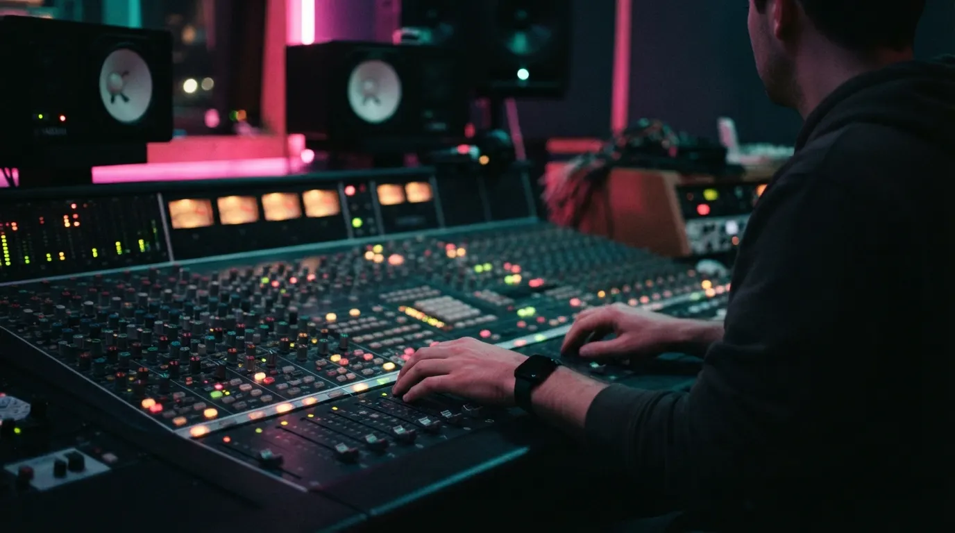 Engineer working the console